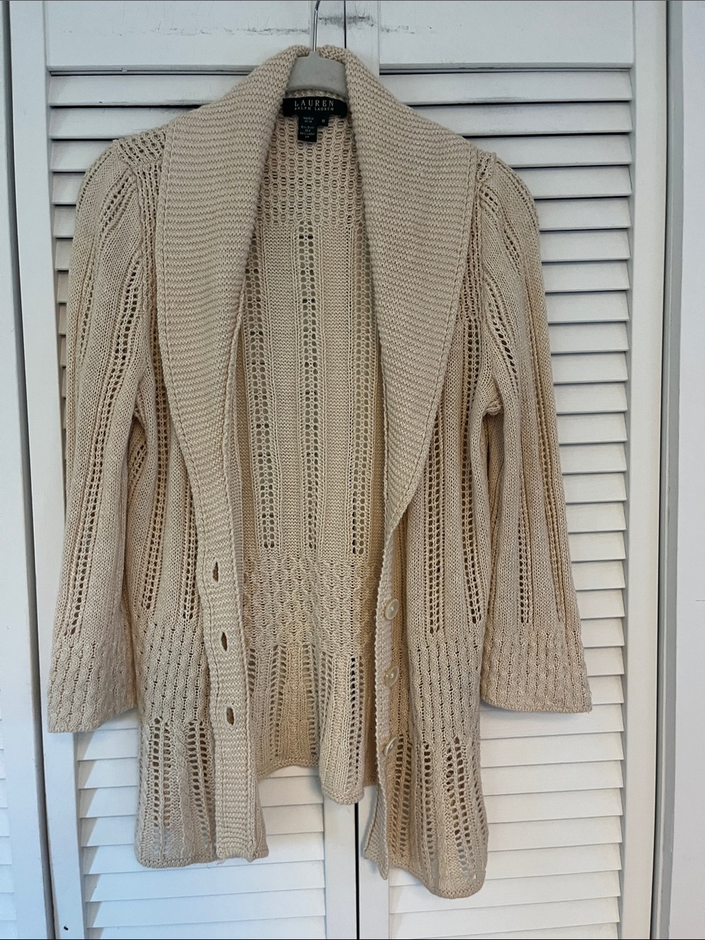 Lauren Ralph Lauren Cardigan Sweater Silk and cotton blend Sz Medium